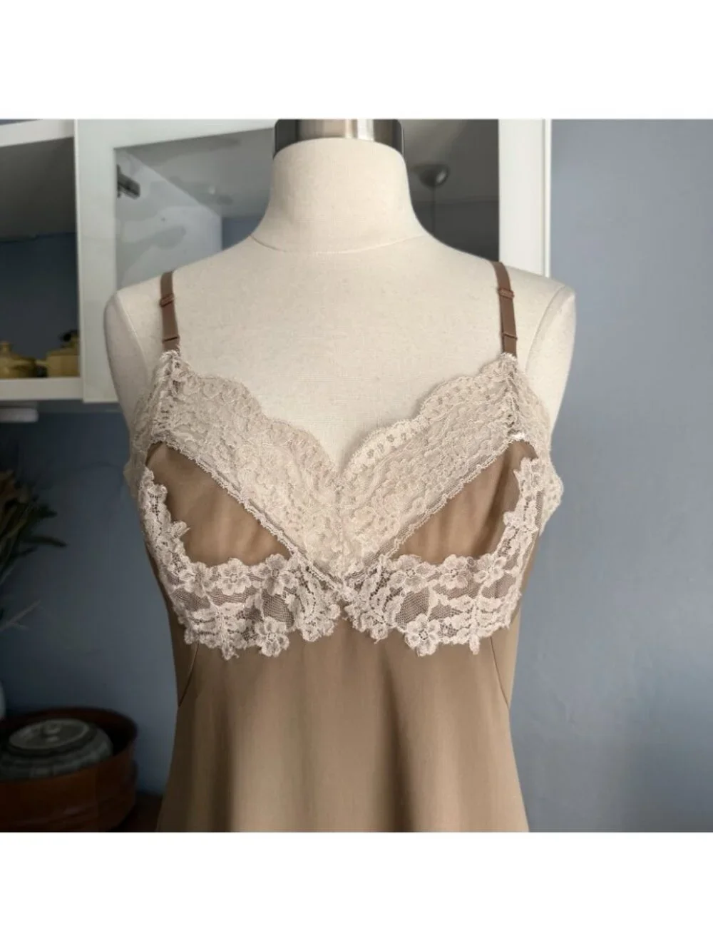 Vintage 50s Hollywood Vassarette Satin Lace Slip Dress Small 34 Munsingwear